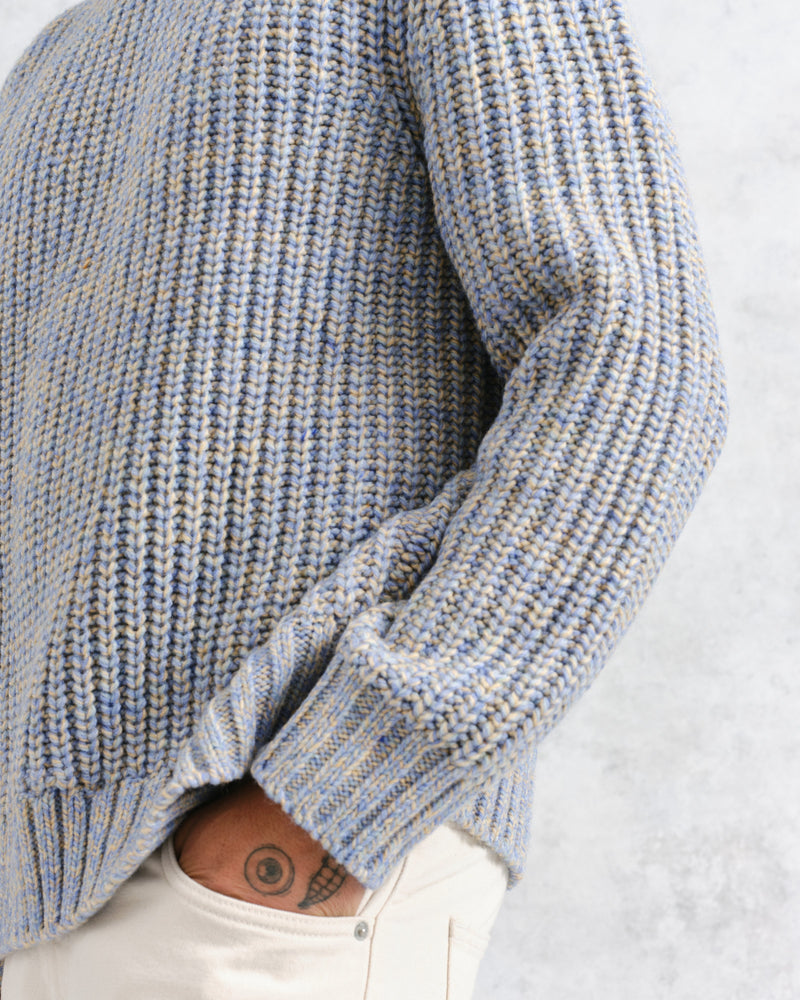 wax london Wilde - Blue Heavyweight Knit Jumper