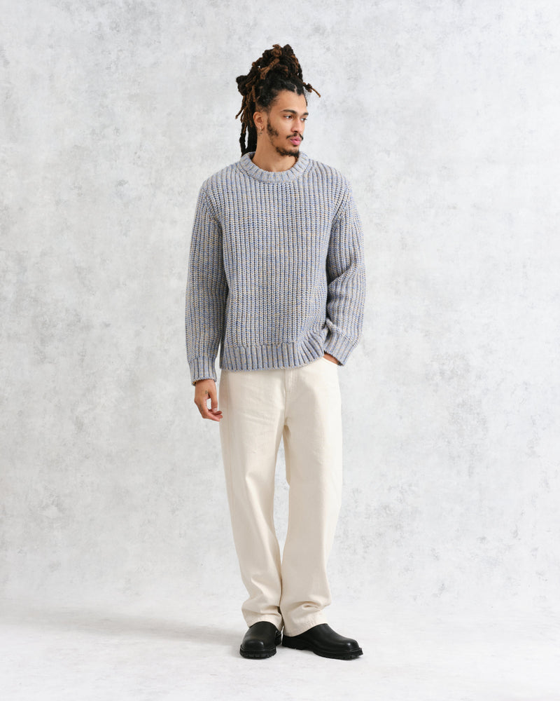 wax london Wilde - Blue Heavyweight Knit Jumper