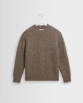 Wilde - Braun-grauer Mohair-Twist-Rundhalspullover