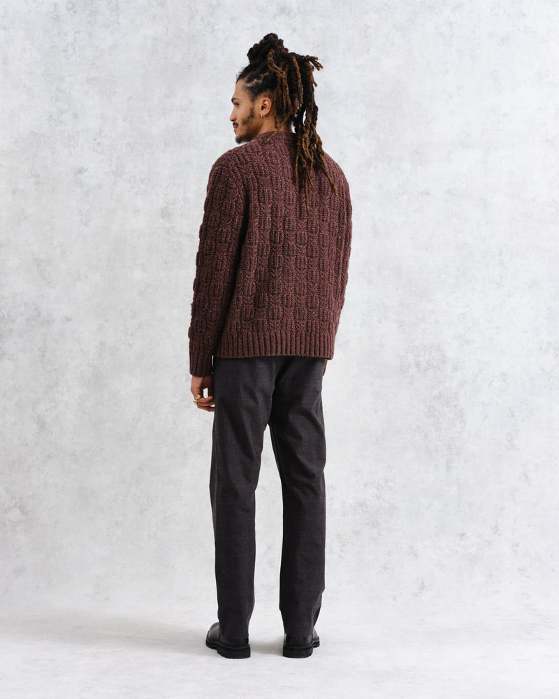 wax london Wilde - Brown Checkerboard Leaf Jumper