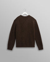 wax london men's Wilde - Brown Fluffy Wool Crewneck