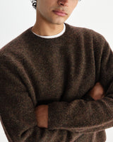 wax london men's Wilde - Brown Fluffy Wool Crewneck