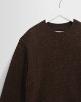wax london men's Wilde - Brown Fluffy Wool Crewneck