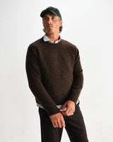 wax london men's Wilde - Brown Fluffy Wool Crewneck