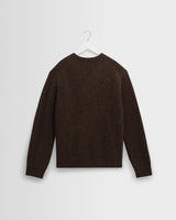 wax london men's Wilde - Brown Fluffy Wool Crewneck