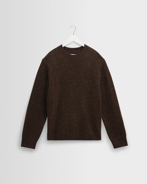 Wilde - Brown Fluffy Wool Crewneck