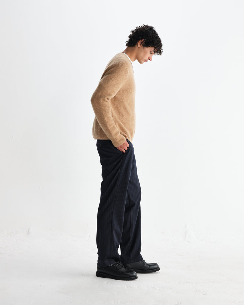 wax london men's Wilde - Camel Fluffy Wool Crewneck
