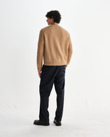 wax london men's Wilde - Camel Fluffy Wool Crewneck