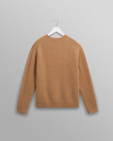 wax london men's Wilde - Camel Fluffy Wool Crewneck