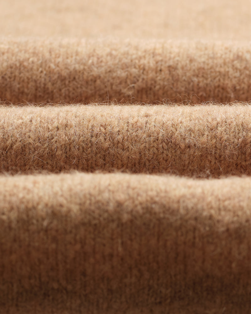 wax london men's Wilde - Camel Fluffy Wool Crewneck