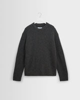 wax london men's Wilde - Charcoal Donegal Wool Crewneck