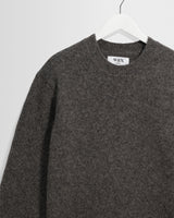 wax london men's Wilde - Charcoal Fluffy Wool Crewneck