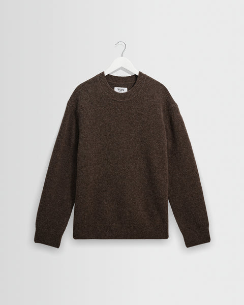 Wilde - Chocolate Brown Fluffy Wool Crewneck