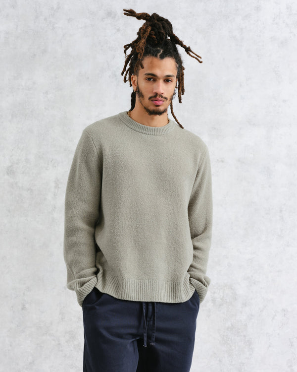 wax london Wilde - Green Boucle Crew Neck