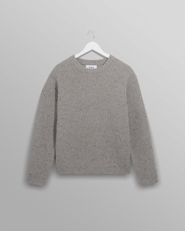 wax london Wilde - Grey Fleck Wool Jumper