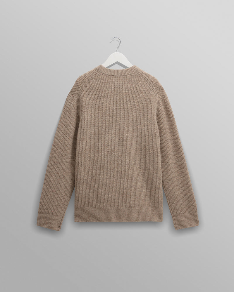wax london men's Wilde - Natural Donegal Wool Crewneck