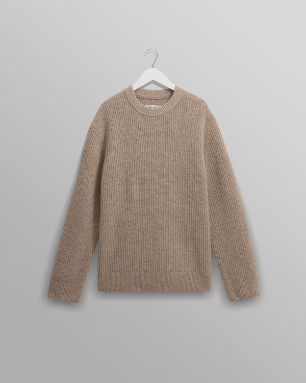 wax london men's Wilde - Natural Donegal Wool Crewneck