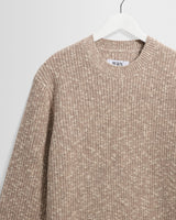wax london men's Wilde - Natural Fleck Rib Wool Crewneck
