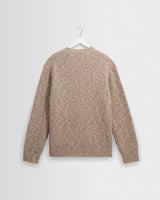wax london men's Wilde - Natural Fleck Rib Wool Crewneck