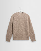 wax london men's Wilde - Natural Fleck Rib Wool Crewneck