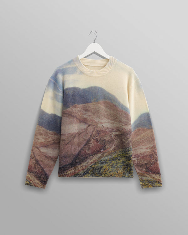 wax london Wilde - Natural Landscape Print Wool Jumper