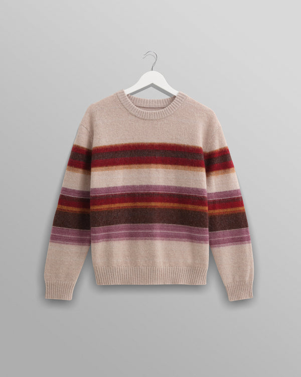 wax london Wilde - Oatmeal Brush Stripe Crew Neck