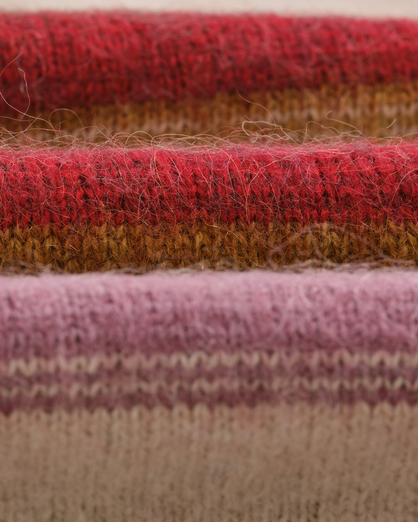 Men's Oatmeal Brush Stripe Wool Jumper | Wax London