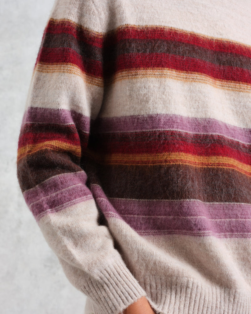 wax london Wilde - Oatmeal Brush Stripe Wool Jumper