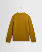wax london men's Wilde - Olive Fluffy Wool Crewneck