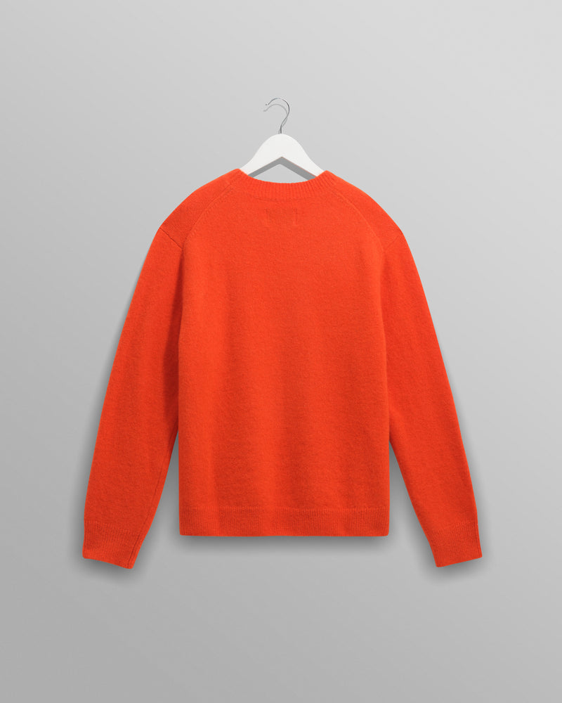wax london men's Wilde - Orange Fluffy Wool Crewneck