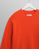 wax london men's Wilde - Orange Fluffy Wool Crewneck