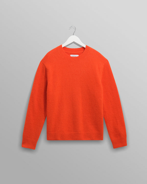 wax london men's Wilde - Orange Fluffy Wool Crewneck