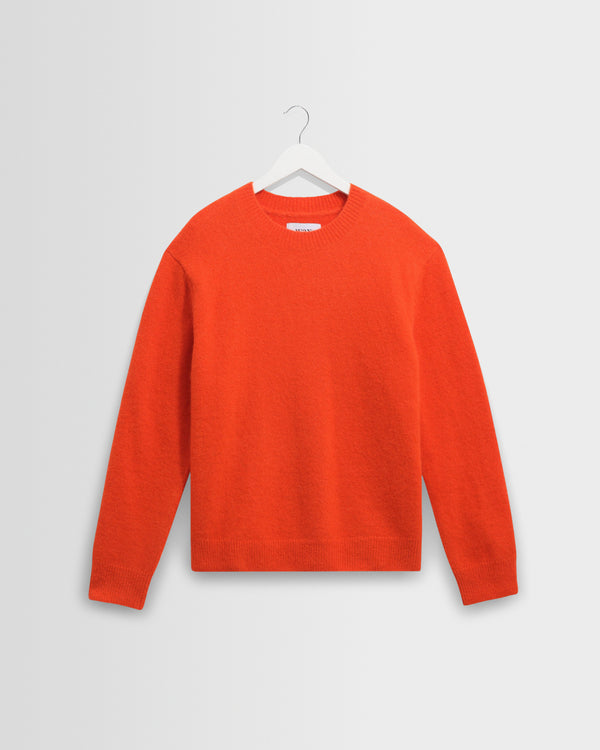 wax london men's Wilde - Orange Fluffy Wool Crewneck