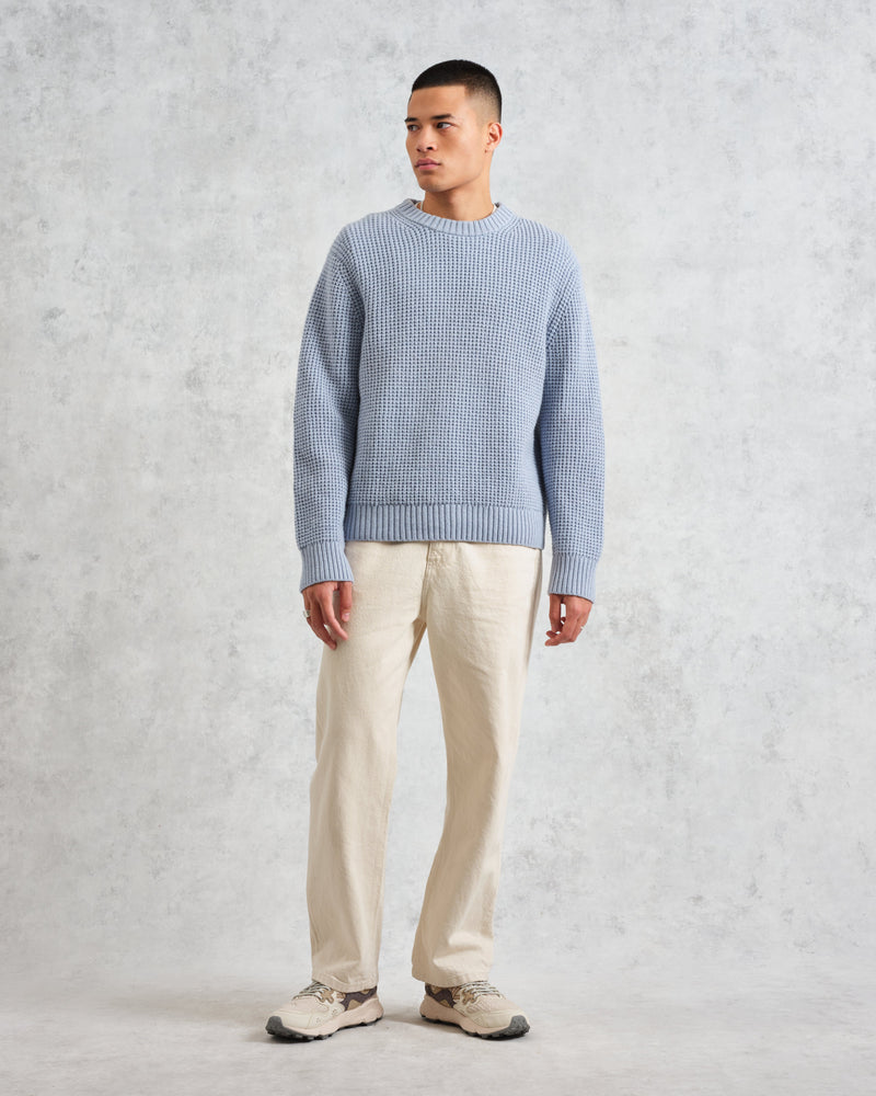 wax london Wilde - Pale Blue Waffle Knit Jumper