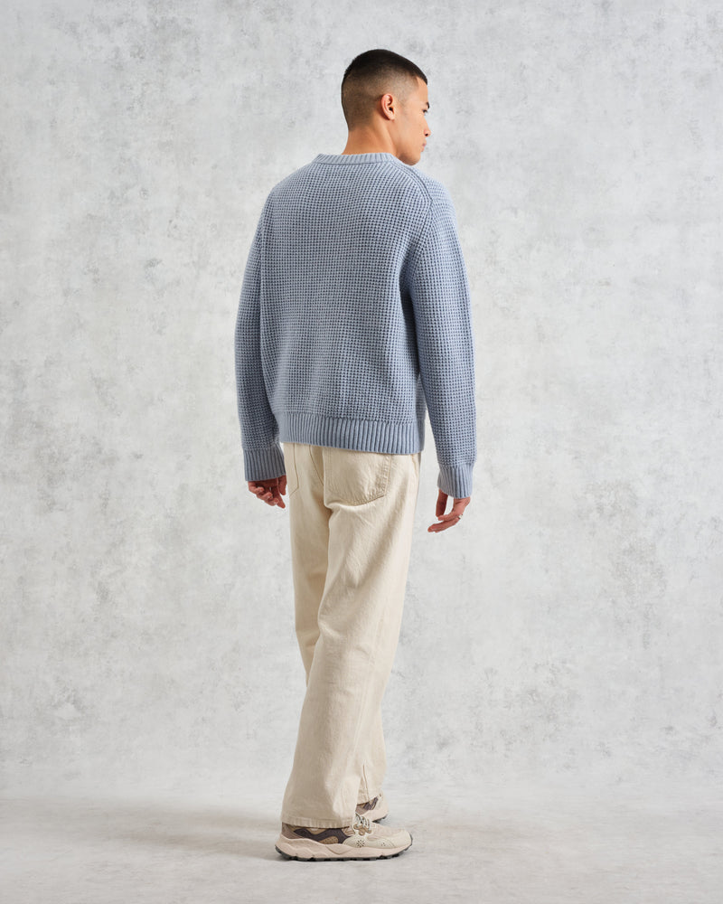 wax london Wilde - Pale Blue Waffle Knit Jumper