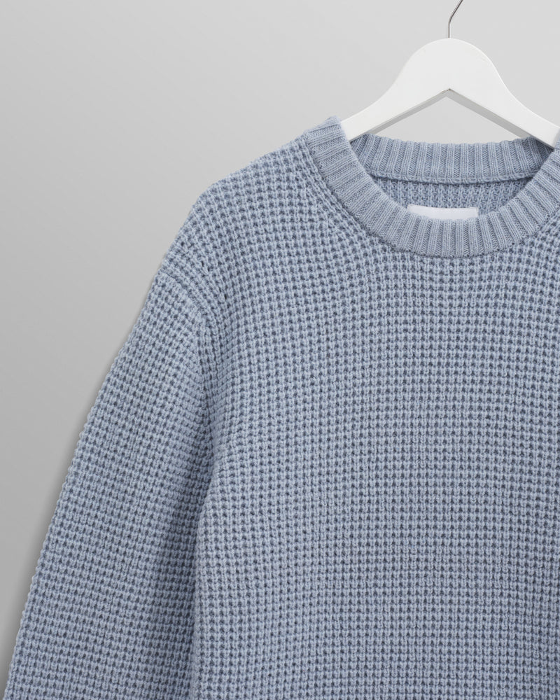 wax london Wilde - Pale Blue Waffle Knit Jumper