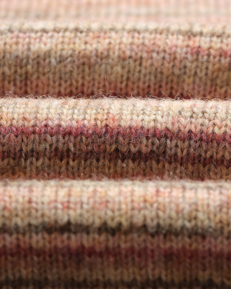 wax london men's Wilde - Pink And Brown Space Dye Wool Crewneck