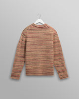 wax london men's Wilde - Pink And Brown Space Dye Wool Crewneck