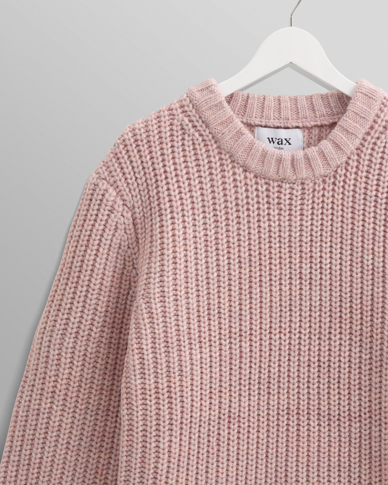 Men's Pink Heavyweight Knit Jumper | Wax London