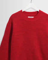 wax london men's Wilde - Red Fluffy Wool Crewneck