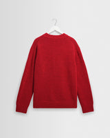 wax london men's Wilde - Red Fluffy Wool Crewneck