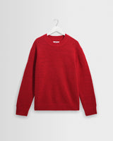 wax london men's Wilde - Red Fluffy Wool Crewneck