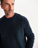 wax london men's Wilde - Teal Fluffy Wool Crewneck