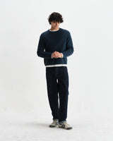 wax london men's Wilde - Teal Fluffy Wool Crewneck