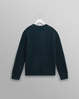 wax london men's Wilde - Teal Fluffy Wool Crewneck