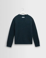 wax london men's Wilde - Teal Fluffy Wool Crewneck