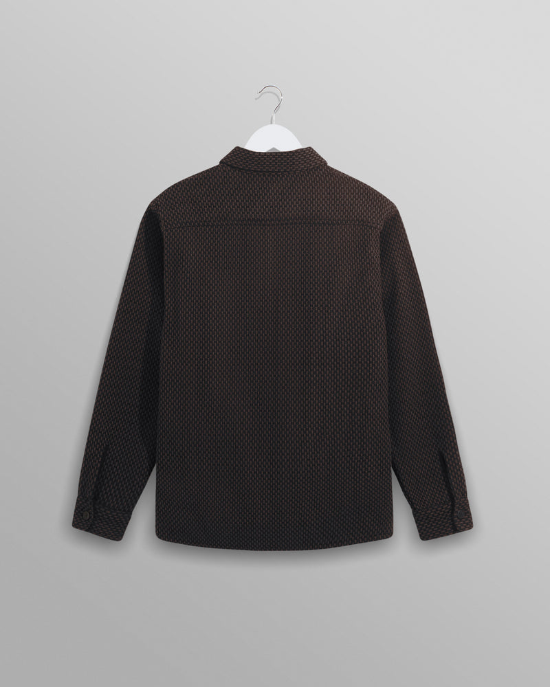 Whiting Overshirt Black/Brown Stepney & Wax London
