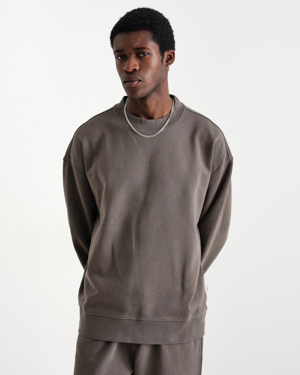 wax london Zen - Charcoal Oversized Organic Cotton Sweat