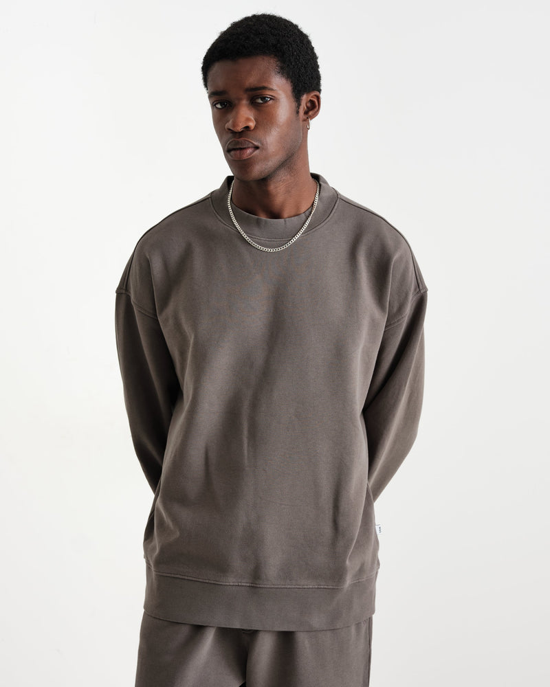 wax london Zen - Charcoal Oversized Organic Cotton Sweat