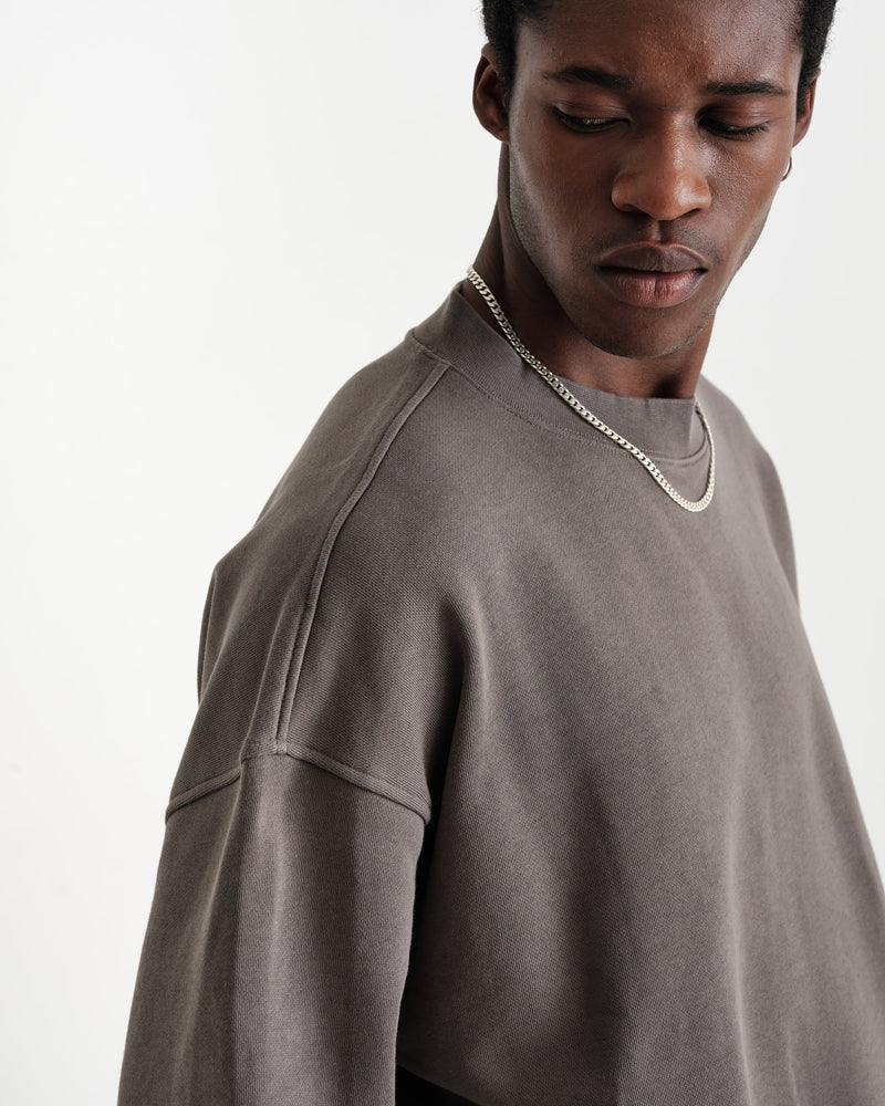 wax london Zen - Charcoal Oversized Organic Cotton Sweat